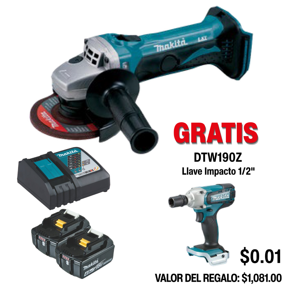 DGA452RMJ Esmeriladora angular inalámbrica