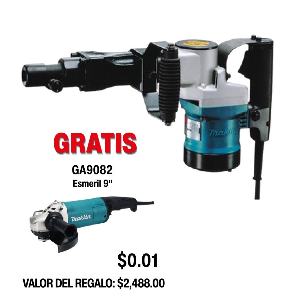 HM1211B Martillo Demoledor de 20 lbs., acepta brocas Hex de 3/4"