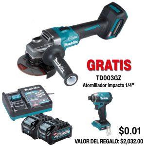 GA004GM201 ESMERILADORA INALAMBRICA 40V XGT 4 1/2"