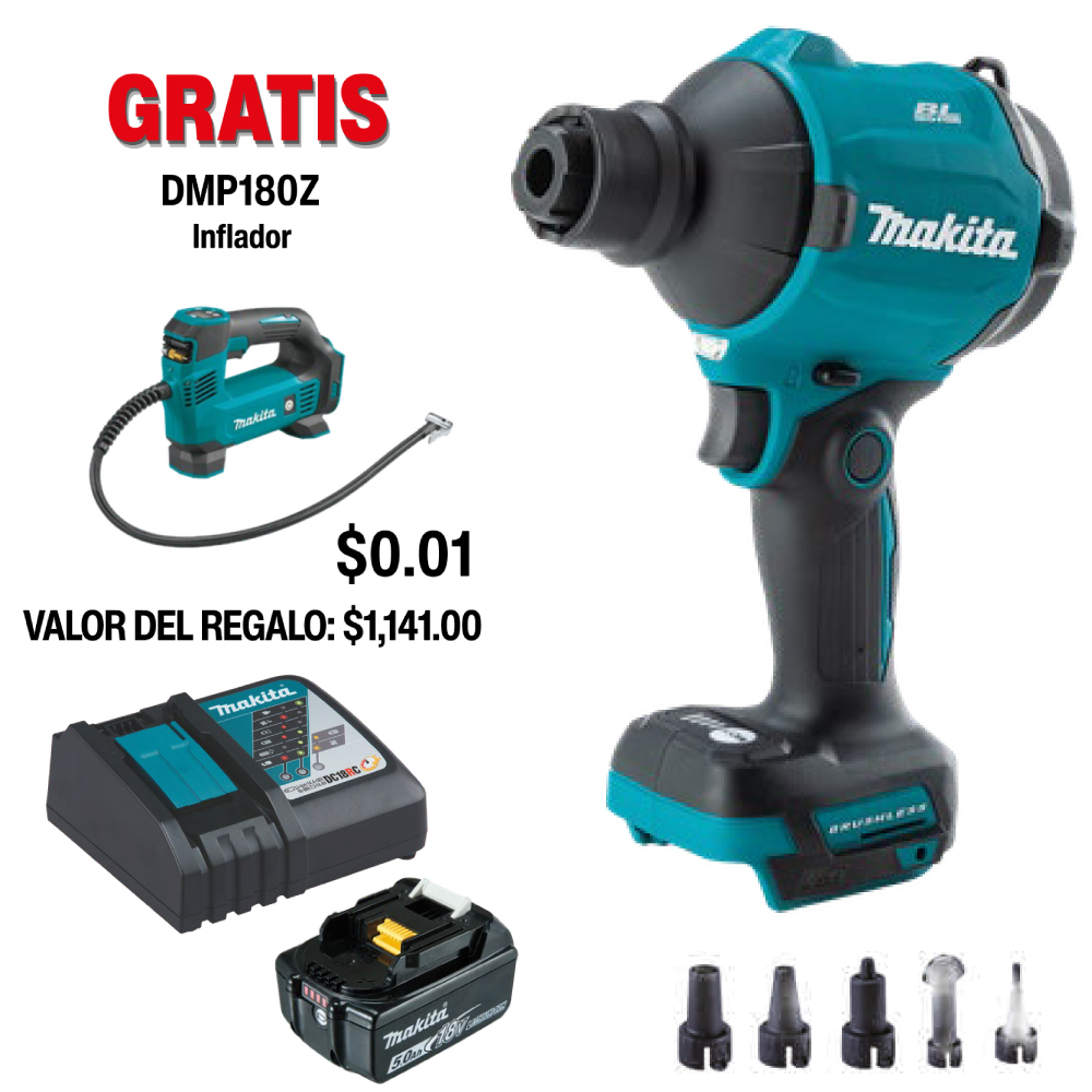 DAS180RT Sopladora Inalámbrica De Mano Brushless 18v Makita